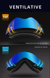 Unisex Magnetic Snow Goggles Dual Layers Anti fog Interchangeable Lens UV400