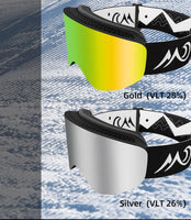 Unisex Magnetic Snow Goggles Dual Layers Anti fog Interchangeable Lens UV400