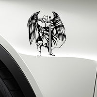 Sticker Warrior Angel Knight Decal (12.3*15CM)  Black/Silver Covering The Body Silhoutte Vehicle Sticker Vinyl (Free Shipping)