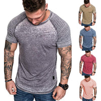 Mens Lit Pleated Wrinkled Fit Short Sleeve Solid Casual Tops (Free Shipping)