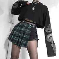 Ladies Dragon Long Sleeve Fashion Pullover Black Casual Gothic Streetwear Sweatshirts (Free Shipping)