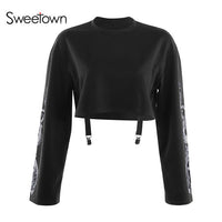 Ladies Dragon Long Sleeve Fashion Pullover Black Casual Gothic Streetwear Sweatshirts (Free Shipping)