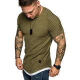 Mens Lit Pleated Wrinkled Fit Short Sleeve Solid Casual Tops (Free Shipping)