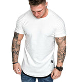Mens Lit Pleated Wrinkled Fit Short Sleeve Solid Casual Tops (Free Shipping)
