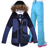 Ladies Snow Wear Super Warm Women Skiing & Snowboarding Jacket & Pants Windproof Waterproof Breathable with Hood (Free Shipping)