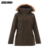Women Skiing & Snowboarding Jacket Winter Hooded Fur Windproof Waterproof (Free Shipping)