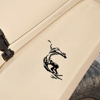 Sticker Pumping Waves Decor Vehicle Sticker (9.7*16.9CM) Vinyl Black/Silver Silhouette (Free Shipping)