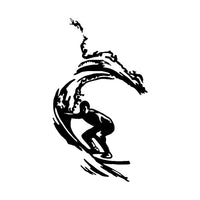 Sticker Pumping Waves Decor Vehicle Sticker (9.7*16.9CM) Vinyl Black/Silver Silhouette (Free Shipping)
