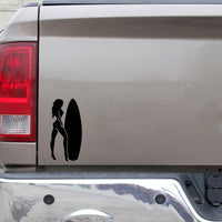 Sticker Female Surfer Decor (7.8*15.5CM) Vehicle Sticker Vinyl High Quality Accessories (Free Shipping)