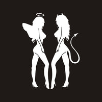 Sticker ANGEL DEVIL Sexy Girl Vehicle Stickers (10.5CM*14CM) Car Motorcycle other Decoration Reflective Styling (Free Shipping)