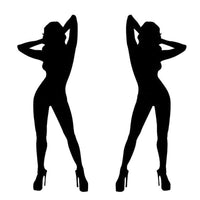 Sticker One Pair of Hot Sexy Girl Car Stickers And Decals (6*15CM) Woman in Heels Vehicle Door Stickers (Free Shipping)