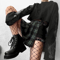 Ladies Dragon Long Sleeve Fashion Pullover Black Casual Gothic Streetwear Sweatshirts (Free Shipping)