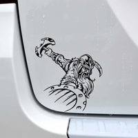 Sticker Viking Warrior Decal (14.5*16CM) Black/Silver Car Sticker Vinyl (Free Shipping)