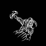 Sticker Viking Warrior Decal (14.5*16CM) Black/Silver Car Sticker Vinyl (Free Shipping)